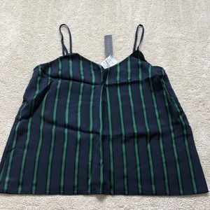 Theory striped v neck tank